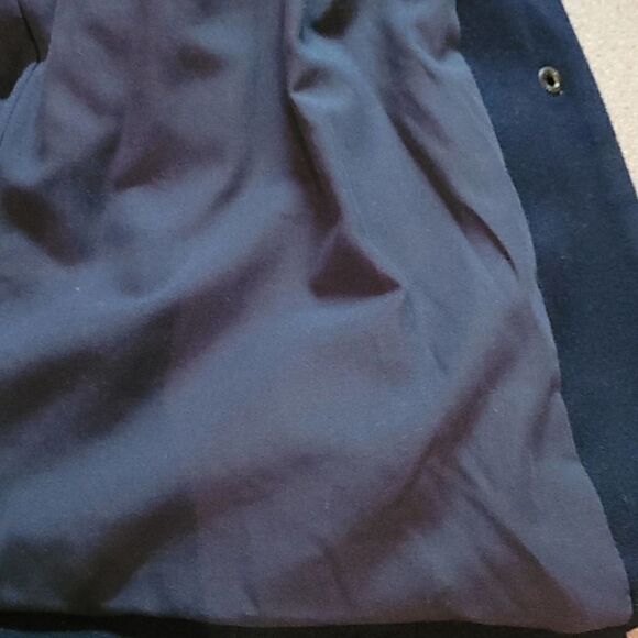 TOP SHOP BLUE cotton blend peacoat women's 4 preppy missing hood - Picture 8 of 12